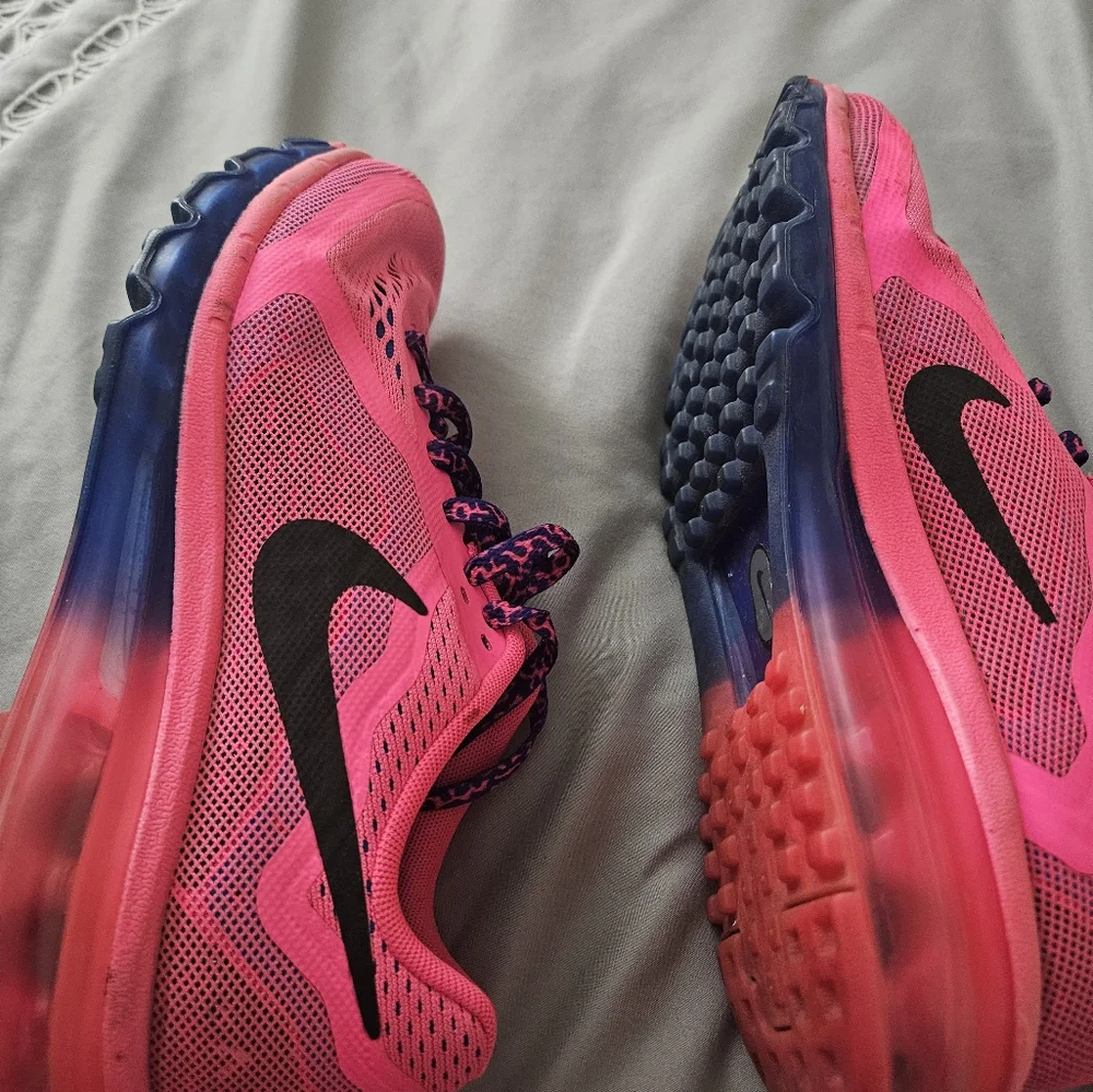 Size 6.5y Nike Air Max 2014 Hyper‎ Pink Hyper Cobalt (Women's 8.5)